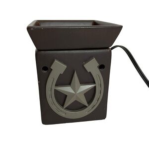 Scentsy Horseshoe Wax Warmer Brown Square Horses Equestrian Farmhouse Country